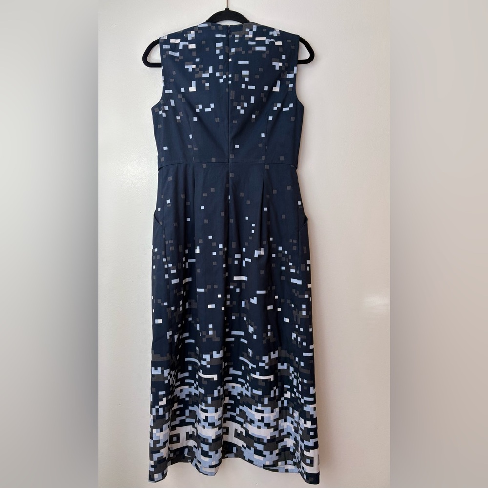 Jil Sander Navy Geo Print Midi Dress 2 EUC - Picture 4 of 9